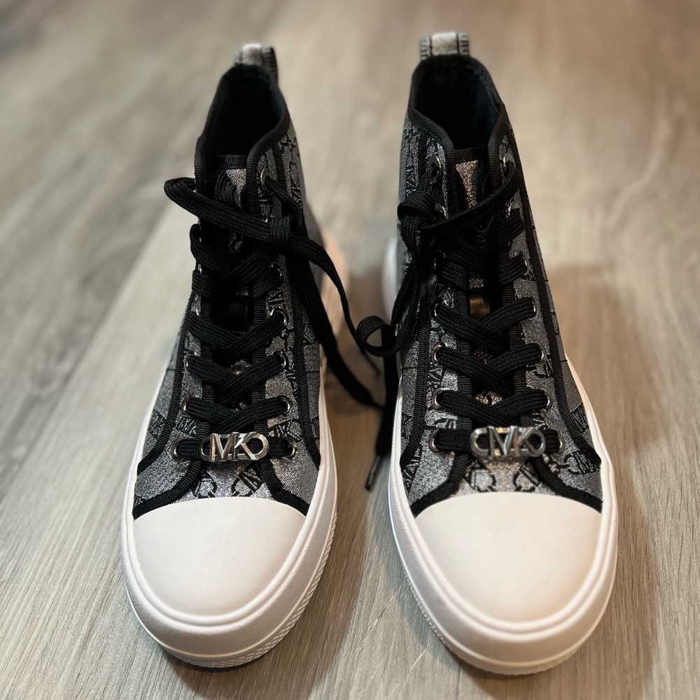 Michael Kors Evy Empire Logo Jacquard High Top Sneakers ✨brand new ✨ no box - Picture 7 of 12